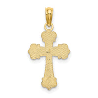 14K Cross W/ Scroll Tips and Button Center Charm-K8416