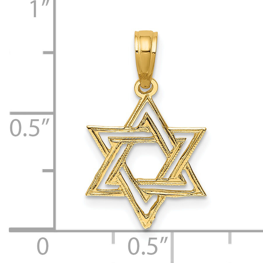 14K Polished Star Of David Charm-K8418