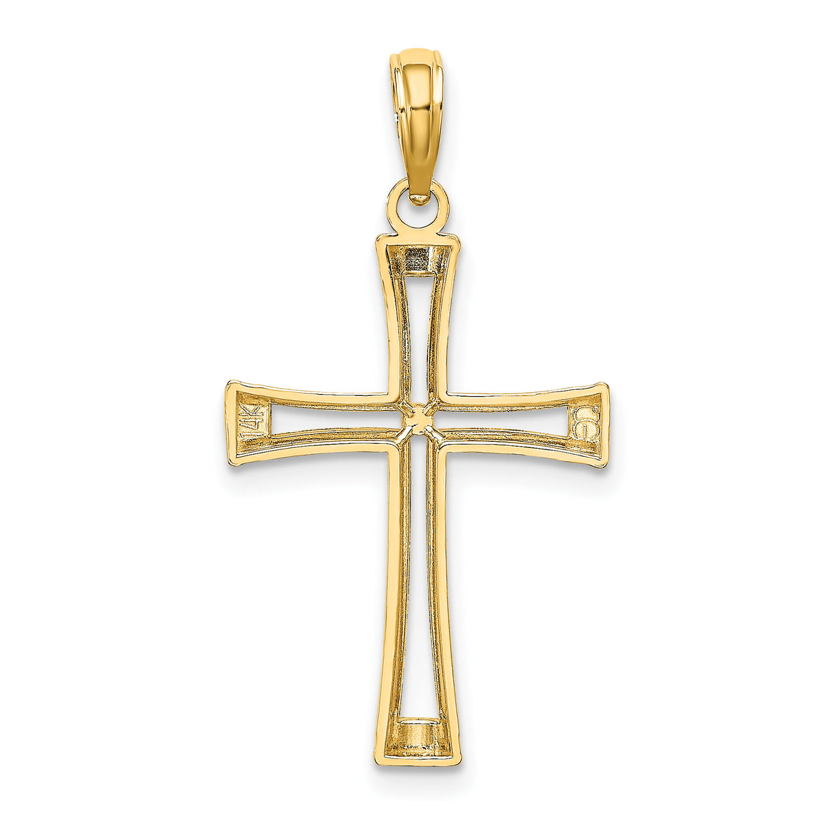 14K Polished and Cut-Out Cross-K8421