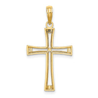 14K Polished and Cut-Out Cross-K8421