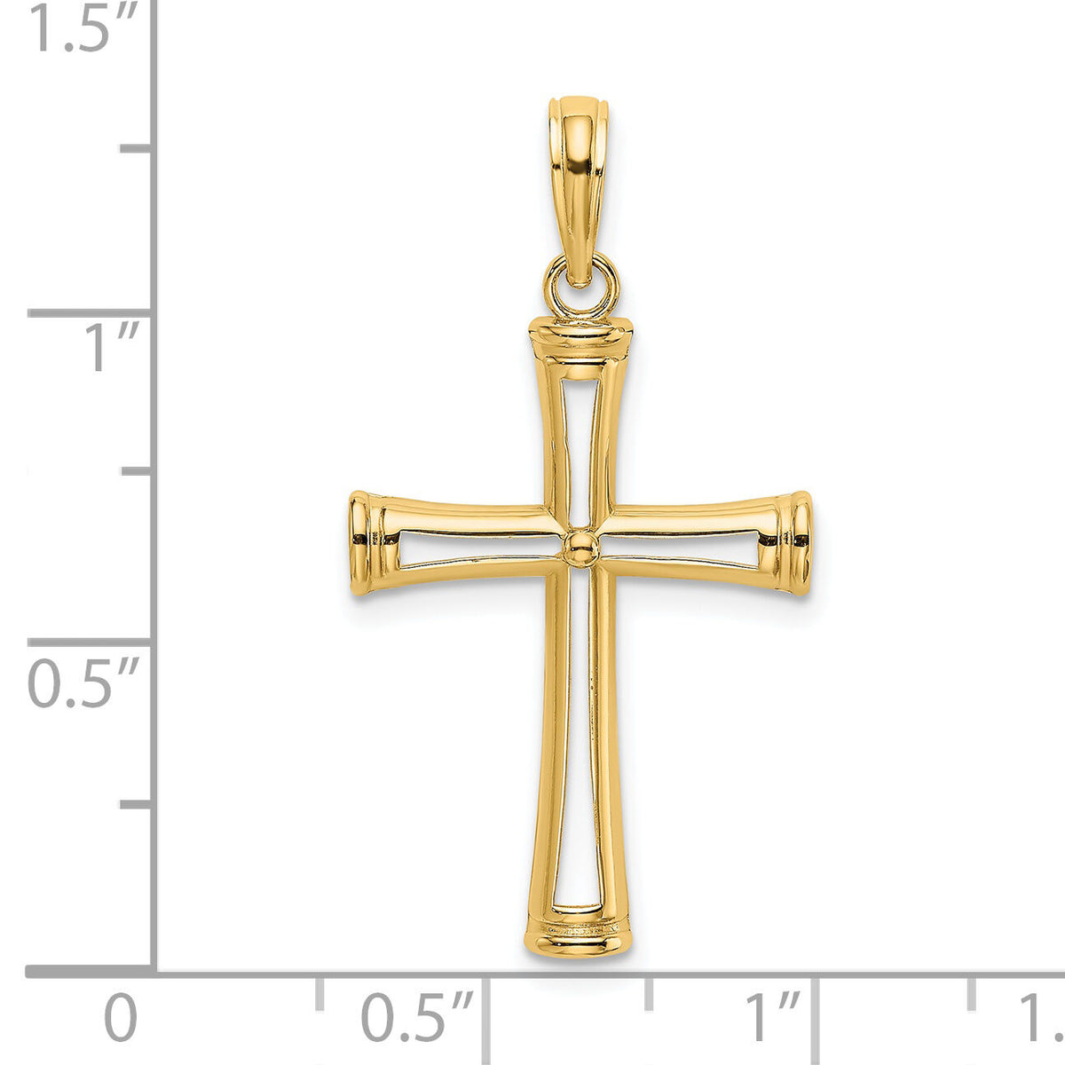14K Polished and Cut-Out Cross-K8421