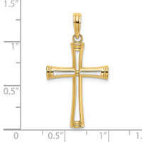14K Polished and Cut-Out Cross-K8421