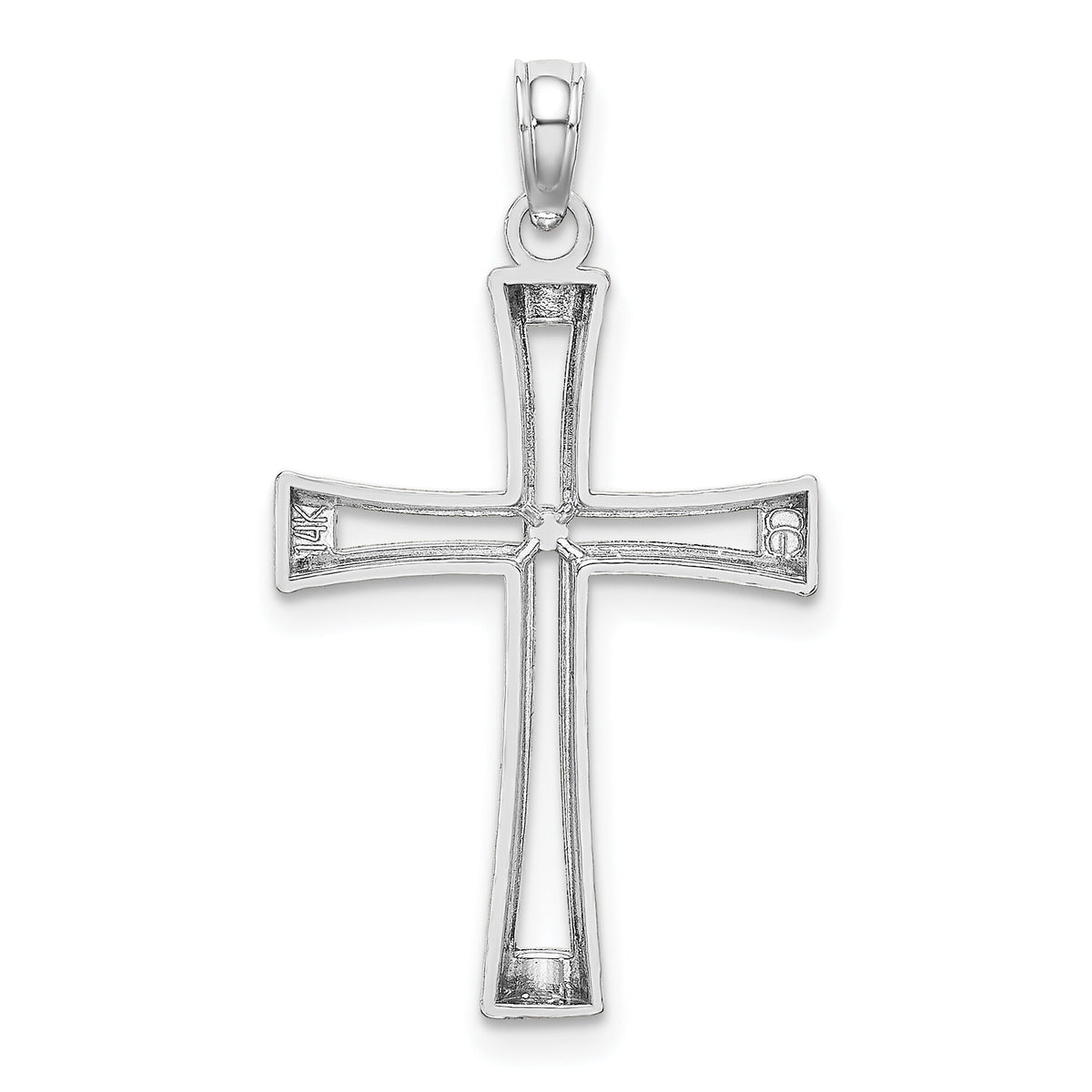 14K White Gold Polished and Cut-Out Cross-K8421W