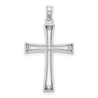 14K White Gold Polished and Cut-Out Cross-K8421W