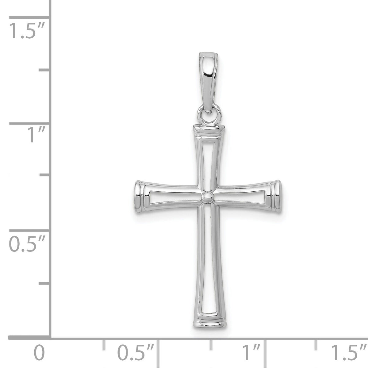 14K White Gold Polished and Cut-Out Cross-K8421W