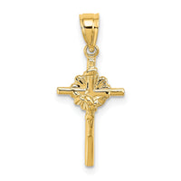 14K 2-D Starburst Crucifix Charm-K8422