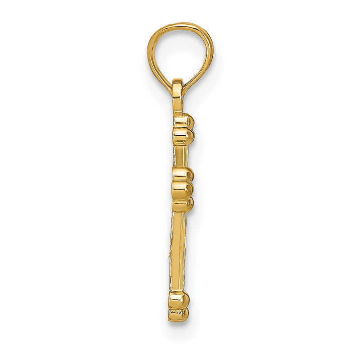14k D/C Cross Pendant-K8423
