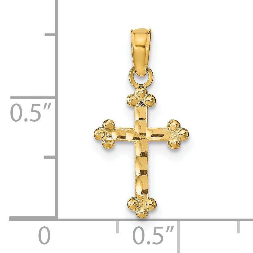 14k D/C Cross Pendant-K8423