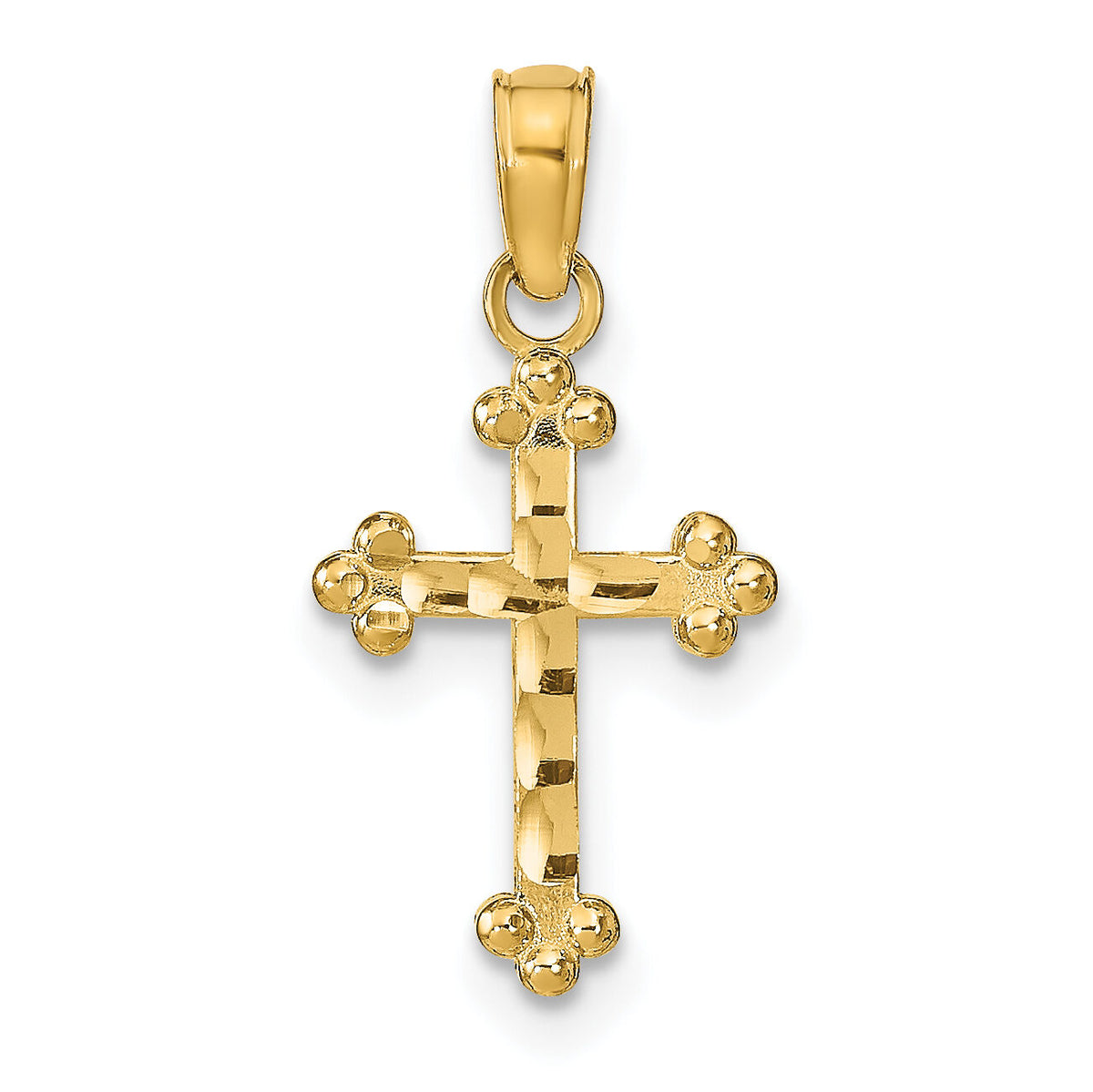 14k D/C Cross Pendant-K8423