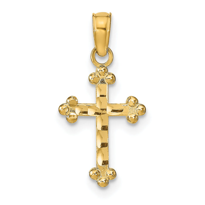 14k D/C Cross Pendant-K8423