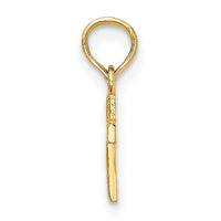 14K Polished and Engraved Mini Cross Charm-K8424