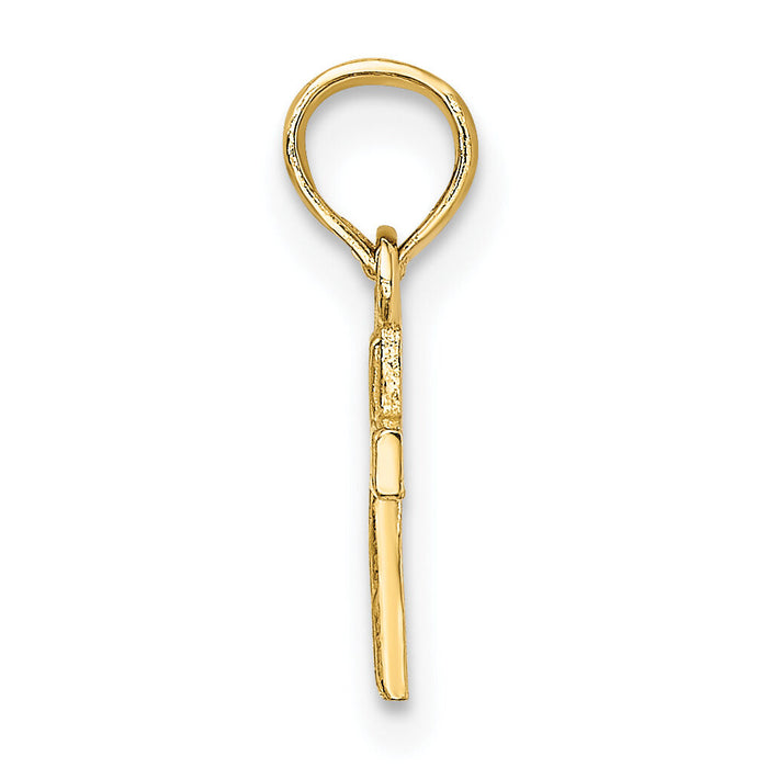 14K Polished and Engraved Mini Cross Charm-K8424