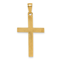 14K Polished Beveled Cross Charm-K8425