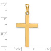 14K Polished Beveled Cross Charm-K8425