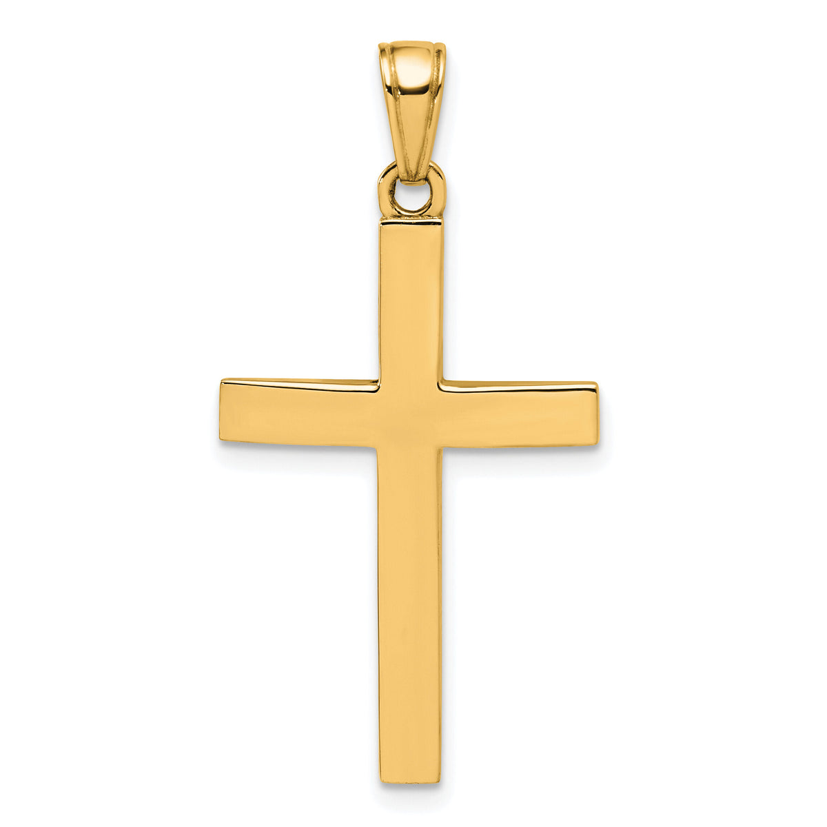 14K Polished Beveled Cross Charm-K8425