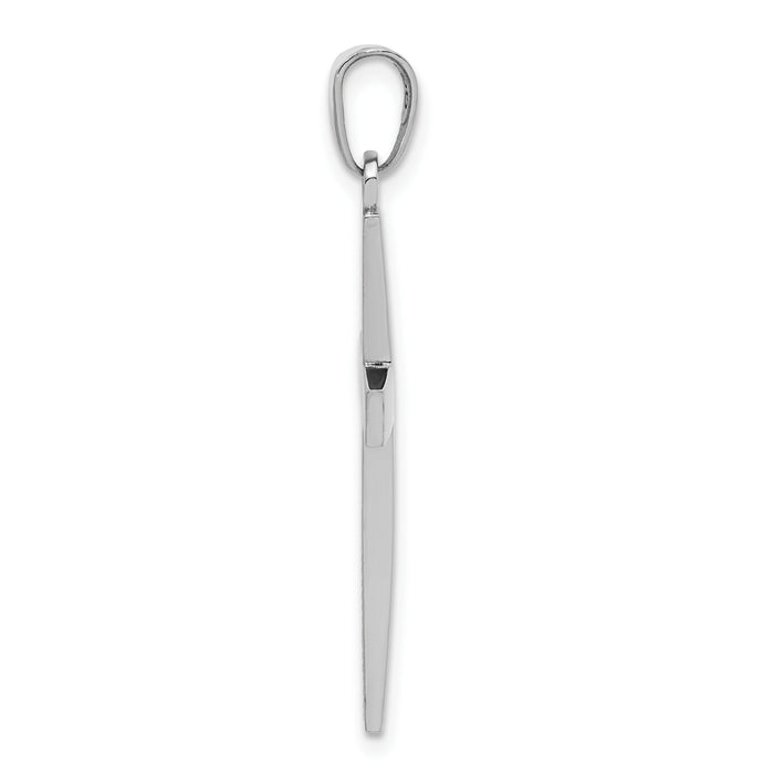 14K White Gold Polished Beveled Cross Charm-K8425W