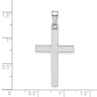 14K White Gold Polished Beveled Cross Charm-K8425W