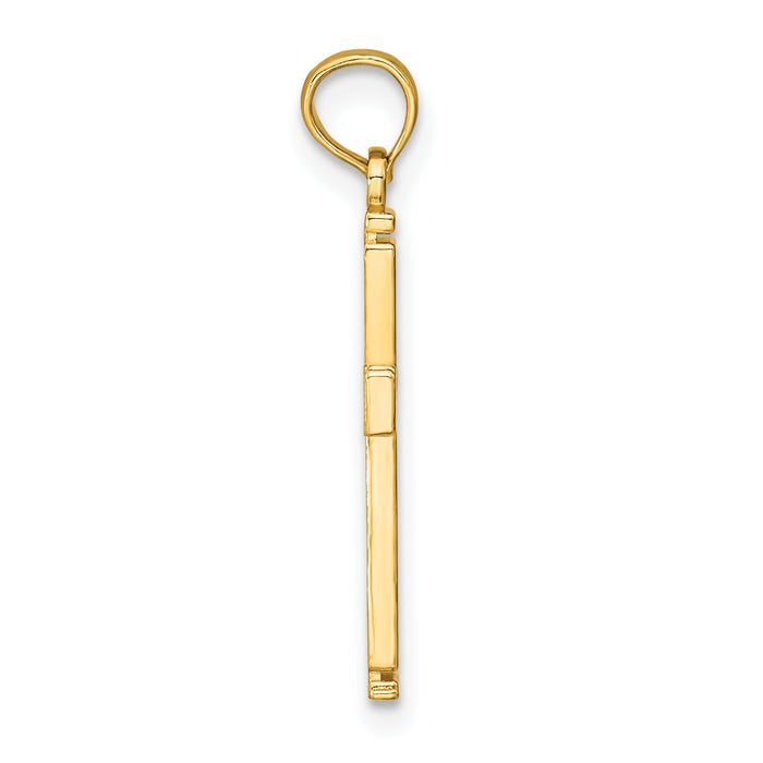 14k Cut-out Cross Pendant-K8429