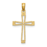 14k Cut-out Cross Pendant-K8429