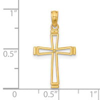 14k Cut-out Cross Pendant-K8429