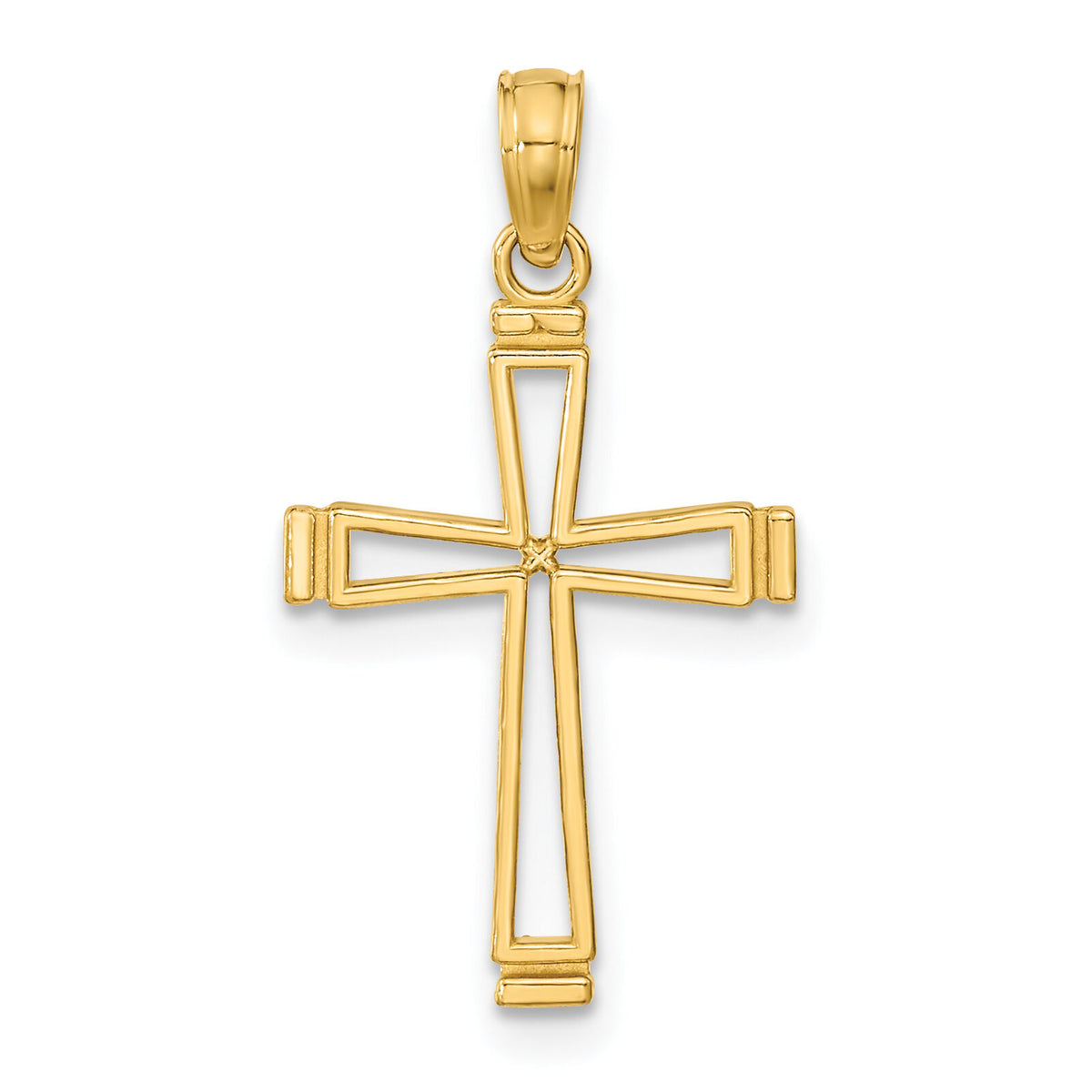 14k Cut-out Cross Pendant-K8429
