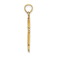 14K Polished Beveled Cut-out Cross Pendant-K8430