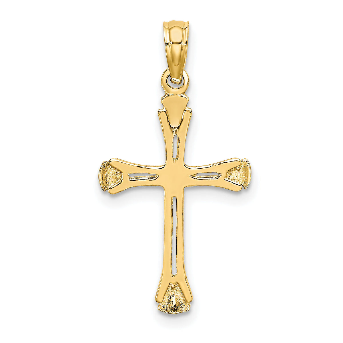 14K Polished Beveled Cut-out Cross Pendant-K8430