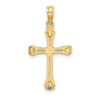 14K Polished Beveled Cut-out Cross Pendant-K8430