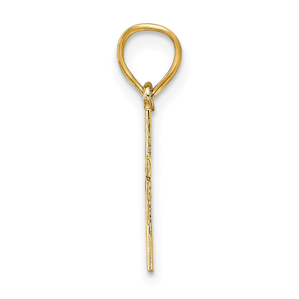 14K Polished w/ Star Pattern Mini Cross Charm-K8433