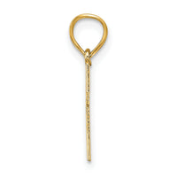 14K Polished w/ Star Pattern Mini Cross Charm-K8433