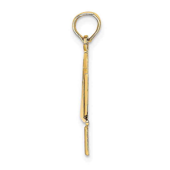 14K Polished Star Of David W/Chai Charm-K8434