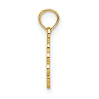 14K Praying Hands and Cross On Scalloped Round Disk Charm-K8436