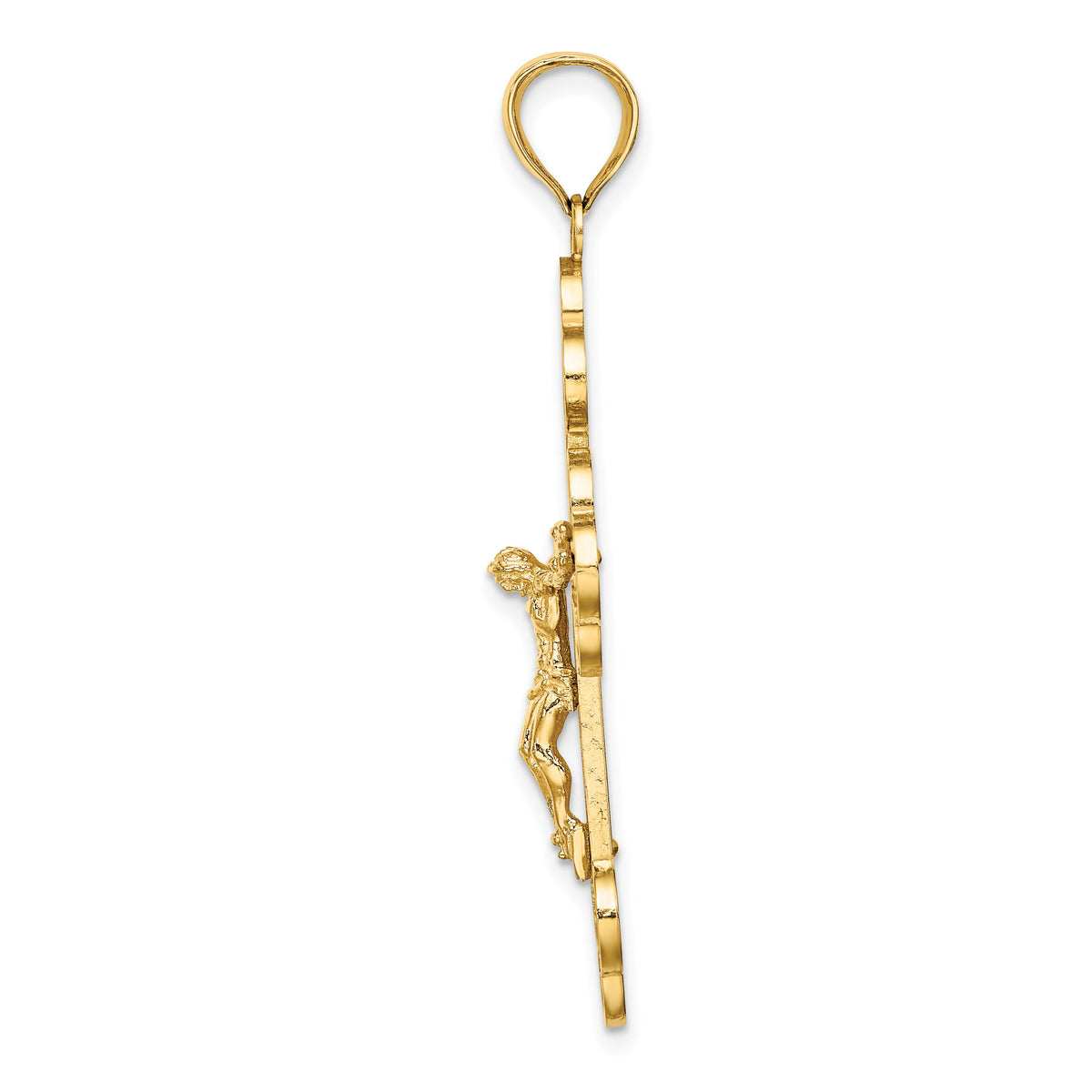 14K Crucifix W/ Budded Tips Charm-K8439