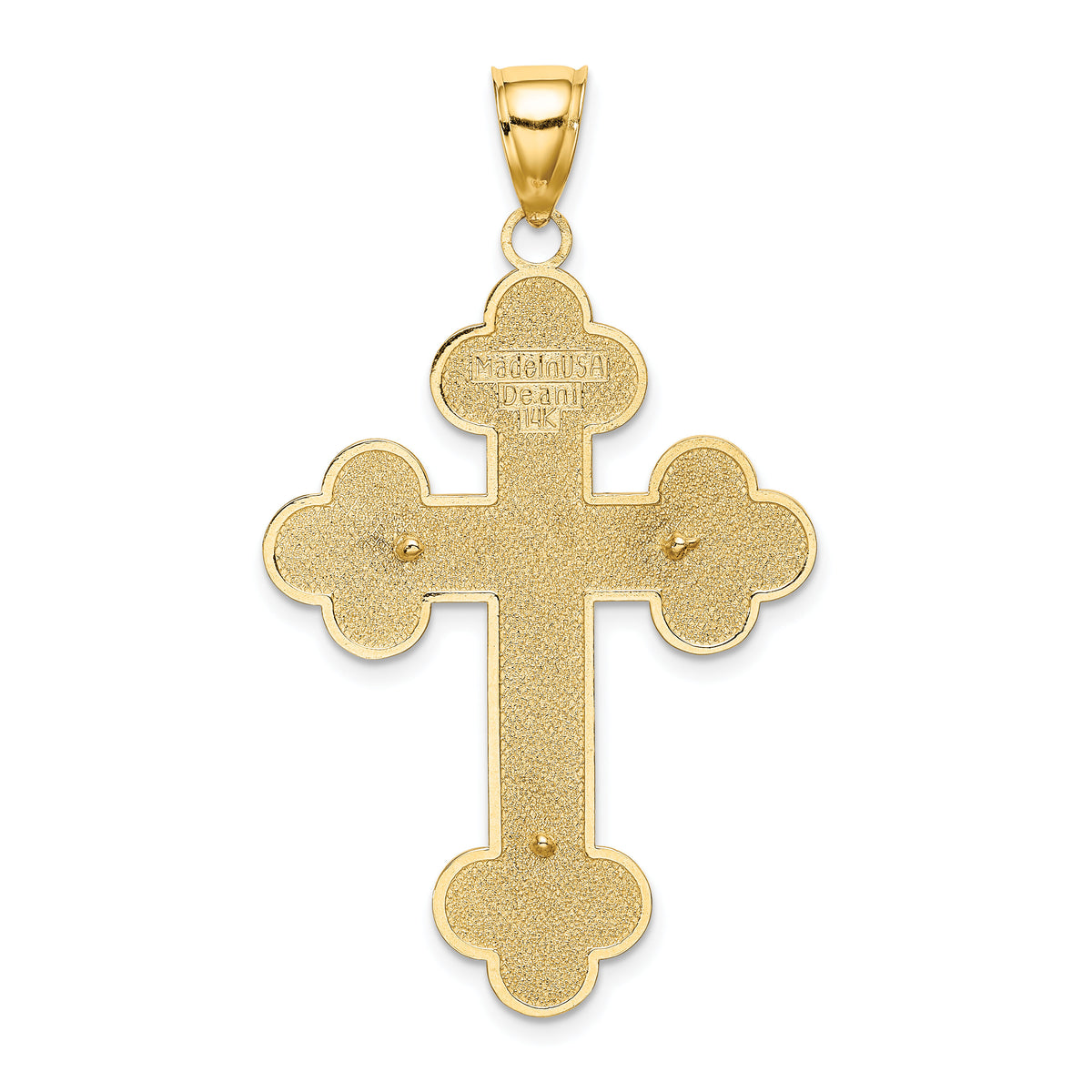 14K Crucifix W/ Budded Tips Charm-K8439