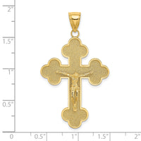 14K Crucifix W/ Budded Tips Charm-K8439