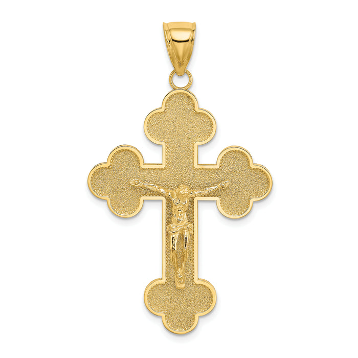 14K Crucifix W/ Budded Tips Charm-K8439