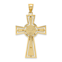14K Cut-Out Crucifix W/ Center Circle Charm-K8440