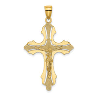 14K Textured Cut-Out Crucifix W/Budded Tips Charm-K8441