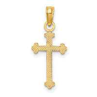 14K Polished Beaded Cross-K8442