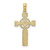 14K Engraved Celtic Cross w/ Eternity Circle Charm-K8445