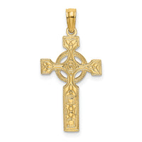 14K Engraved Celtic Cross w/ Eternity Circle Charm-K8445