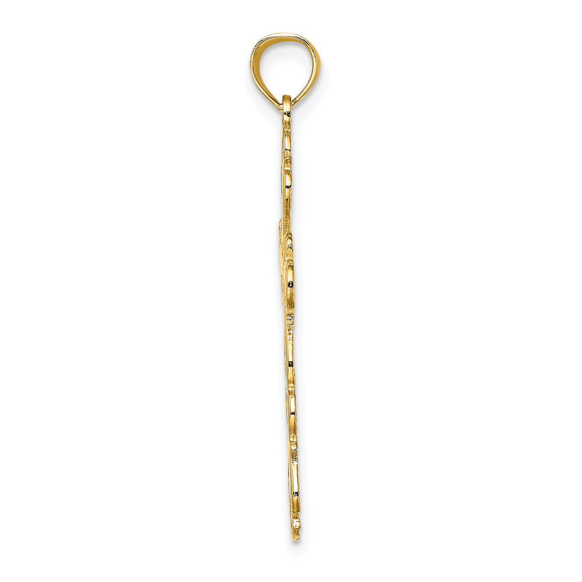 14K Polished Lace Trim Cross Charm-K8446