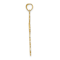 14K Polished Lace Trim Cross Charm-K8446