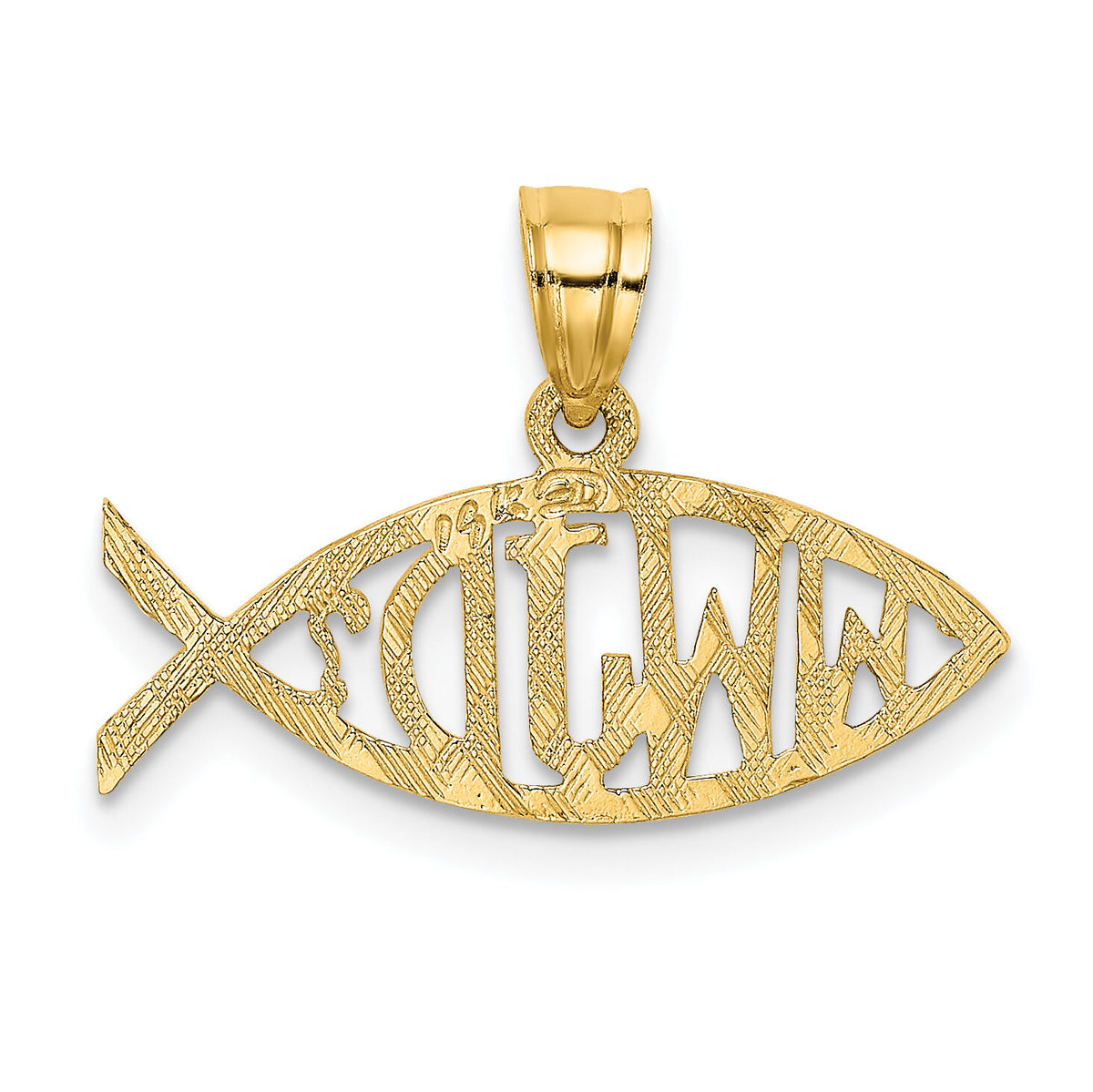 14K WWJD  Ichthus Charm-K8447