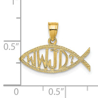 14K WWJD  Ichthus Charm-K8447