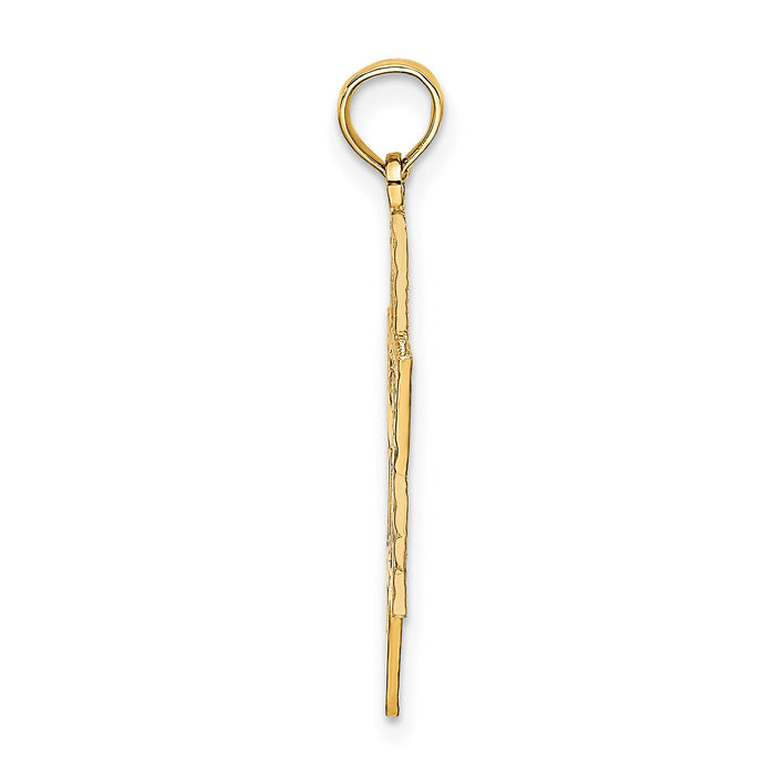 14K Star of David W/ Chi Center  Charm-K8448
