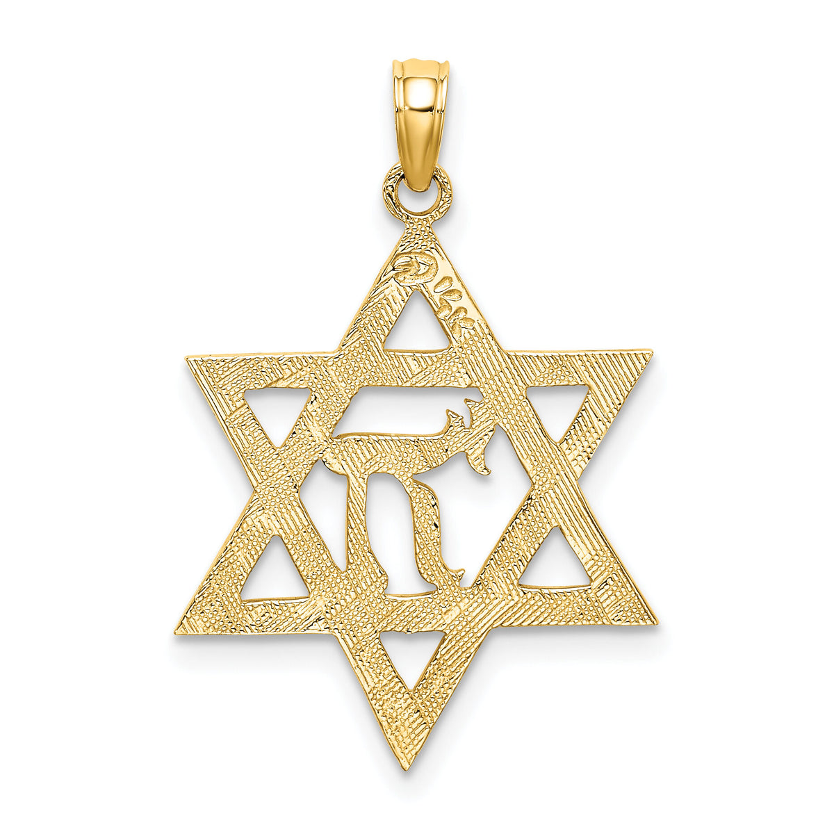 14K Star of David W/ Chi Center  Charm-K8448