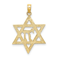 14K Star of David W/ Chi Center  Charm-K8448