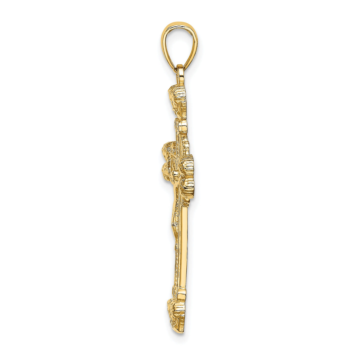 14K Crucifix W/ Sunburst Charm-K8449