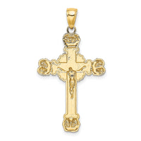 14K Crucifix W/ Sunburst Charm-K8449
